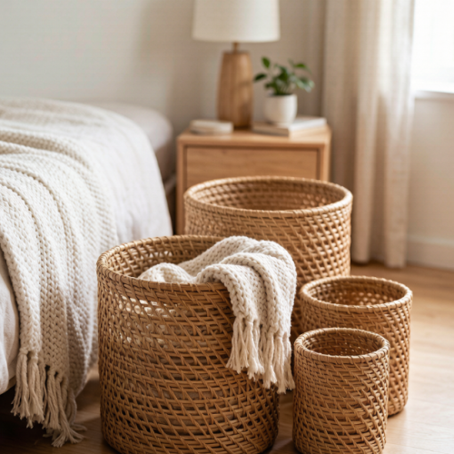 Rattan Woven Storage Basket Set